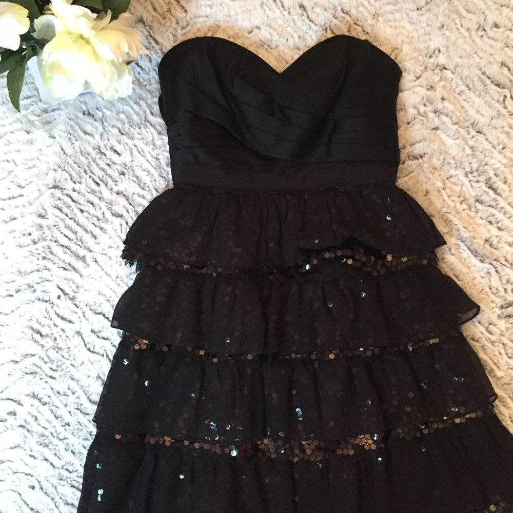 BCBG Maxazria Sequin Strapless Mini Dress